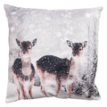 Kussenhoes 45x45 cm Wit Grijs Polyester Hert Sierkussenhoes