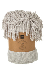 J-Line deken Chenille - polyester - grijs