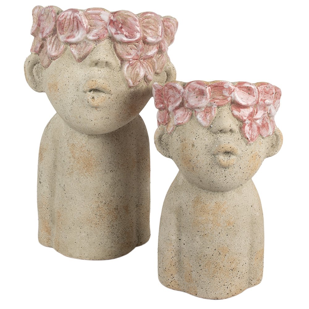 Bloempot 16x15x25 cm Beige Terracotta