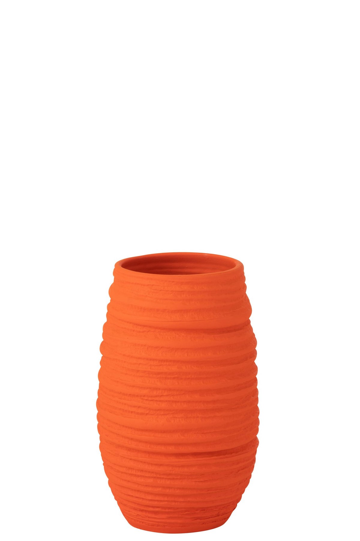 J-Line bloempot Fiesta - keramiek - oranje - large - Ø 19 cm