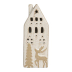 Decoratie Huis met LED 7x6x19 cm Beige Keramiek