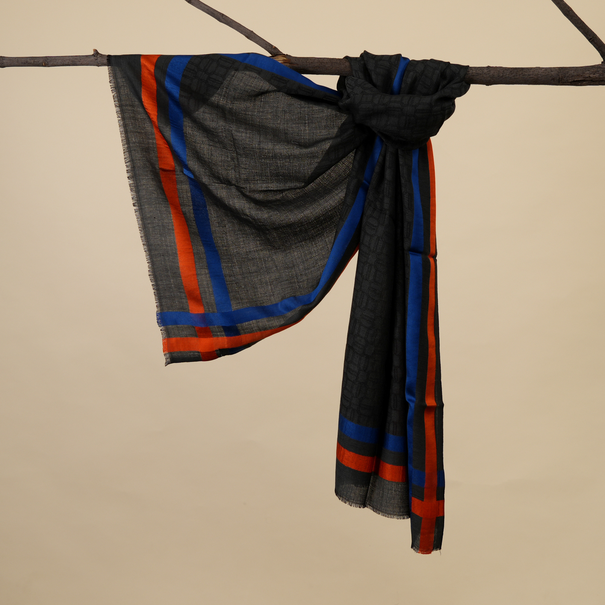 Sjaal | Wol Zijde Unisex | Kastanjebruin Oranje