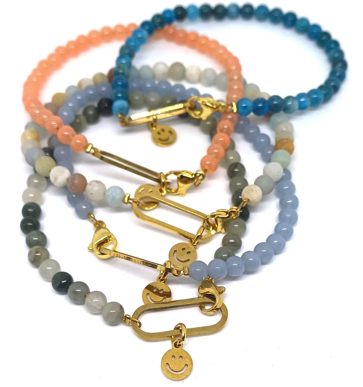 Edelsteen armbandje met ovale link sluiting