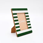 Groen gestreept hars fotolijst 4 x 6 inch modern tafelblad