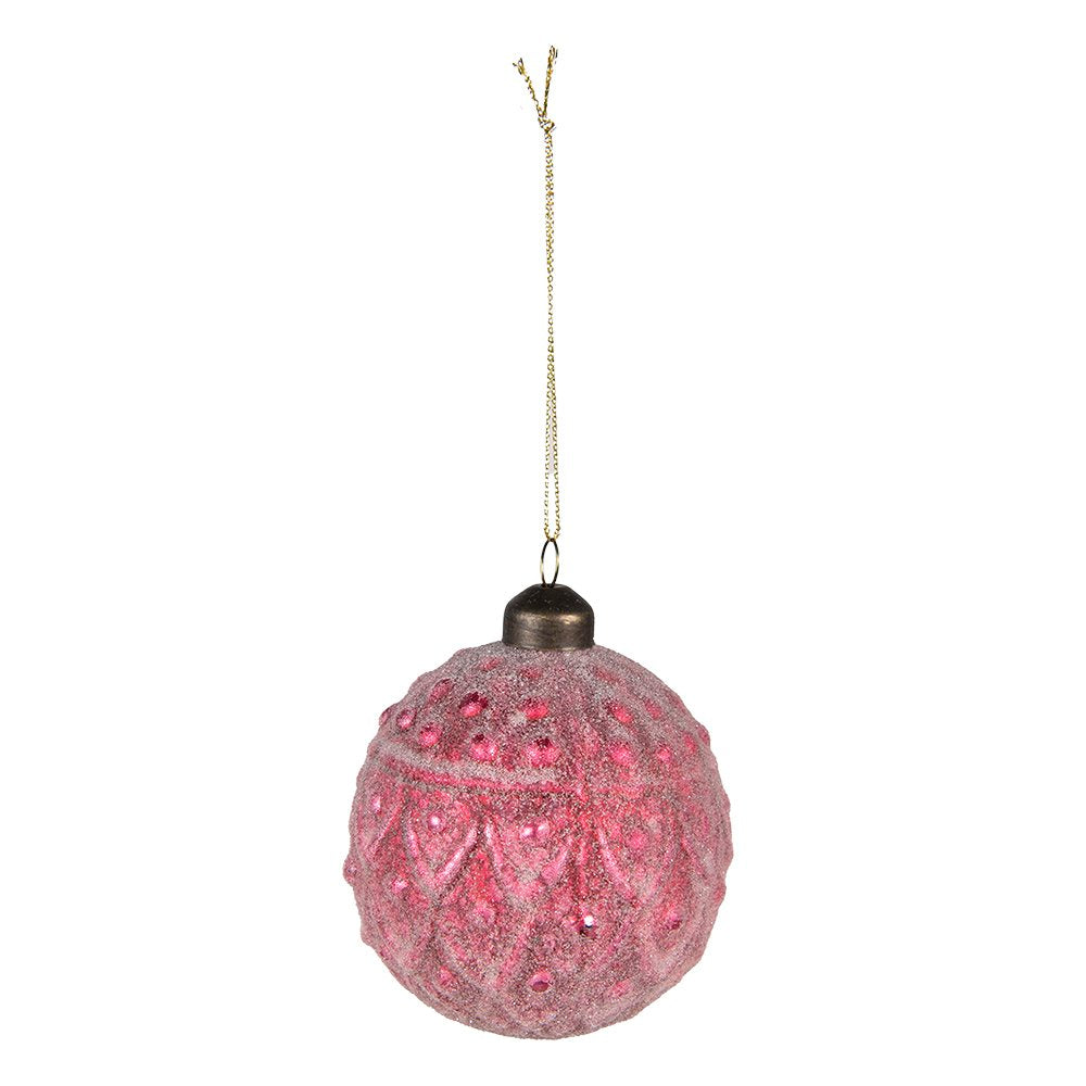 Kerstbal Set van 2 Ø 8 cm Rood Glas Kerstdecoratie