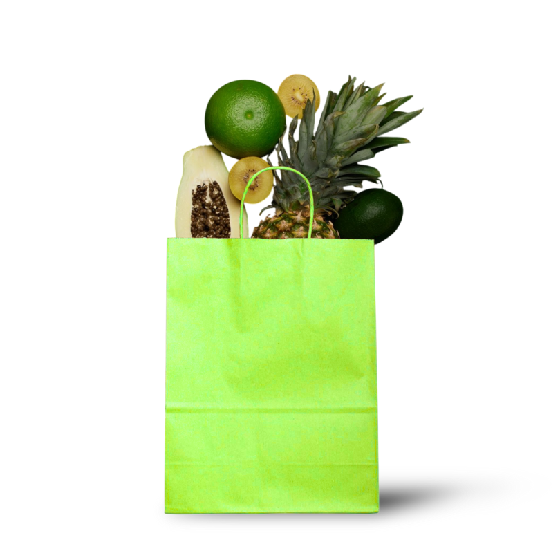 Papieren tas S – Lime-licht groen (100 stuks)