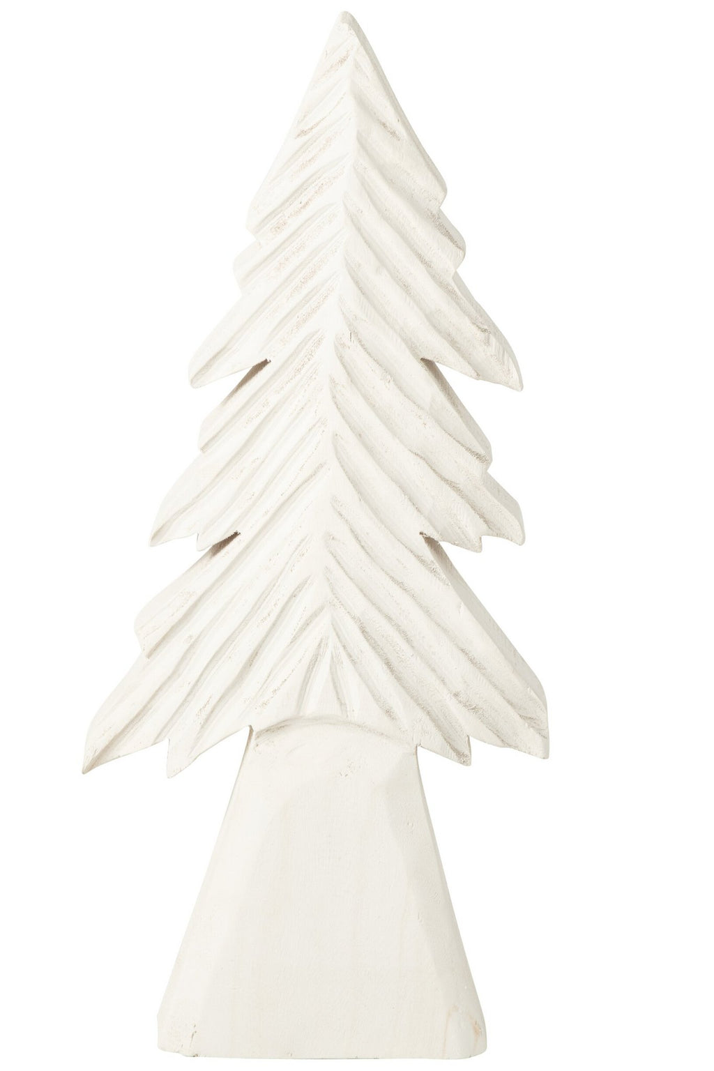 J-Line Gebeeldhouwde boom - paulowniahout - gebroken wit - large