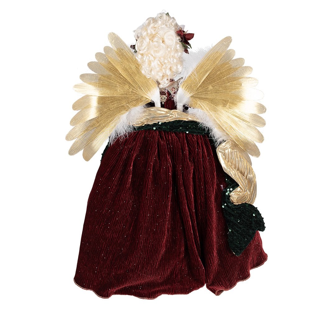 Kerstdecoratie ontmoette Led-Verliging en Muziek Engel 65 cm Rood Kunststof