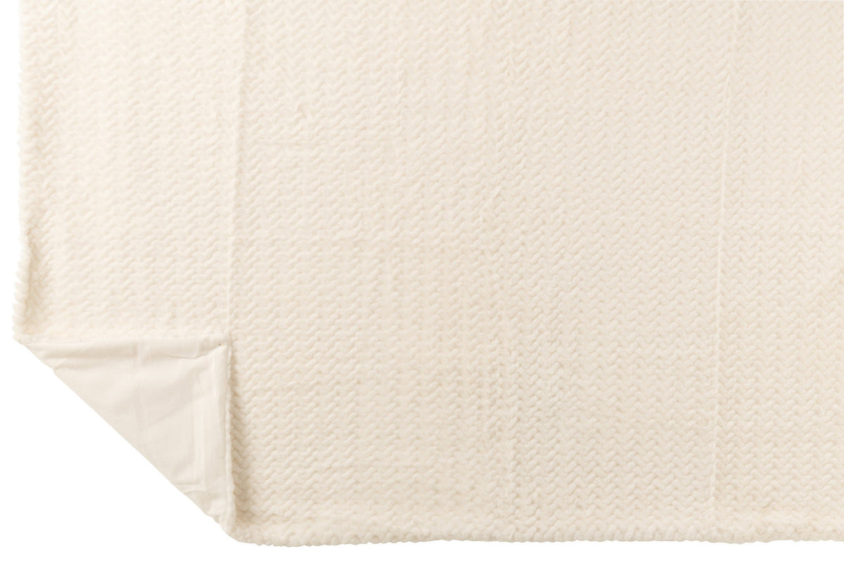 J-Line deken - polyester - wit