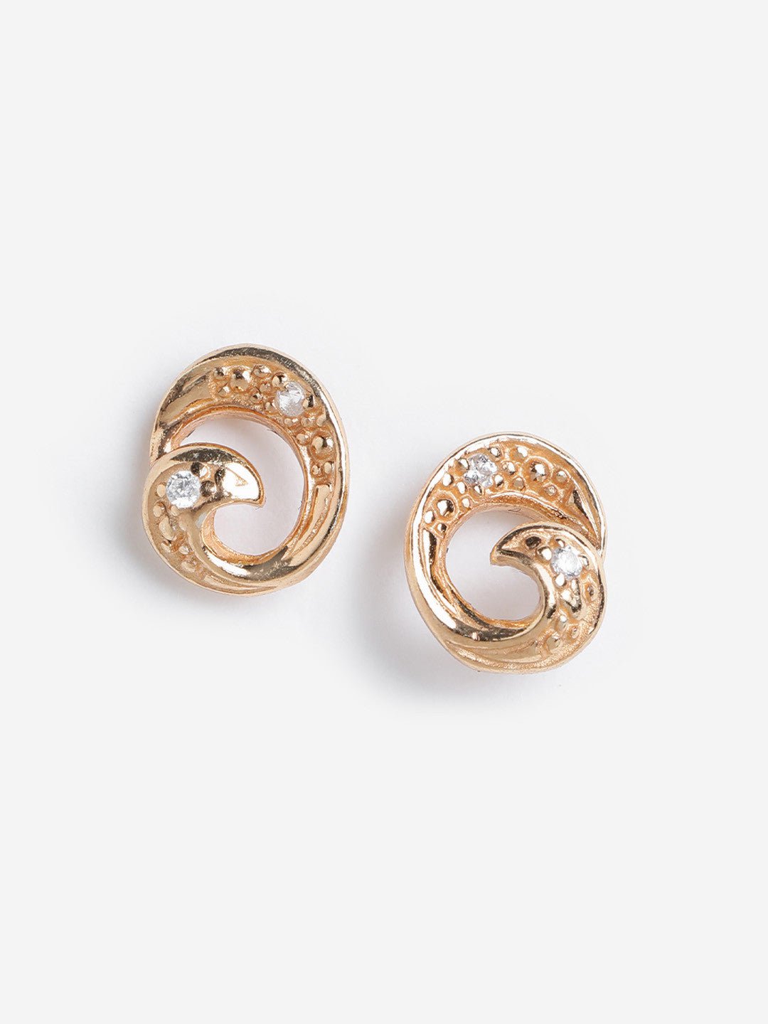 Oorknopjes | Sterling zilveren 18kt rosé vergulde CZ | Goud