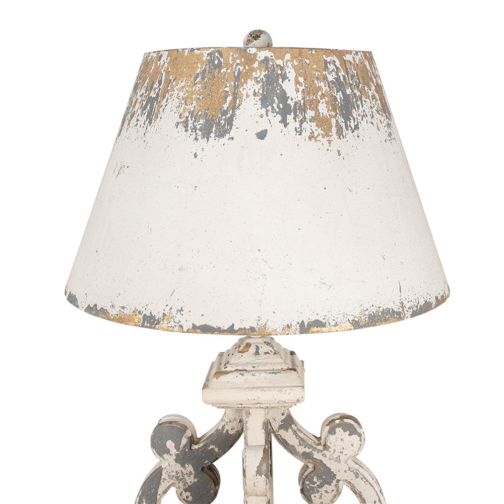 Tafellamp Ø 40x79 cm beige grijs ijzer bureaulamp