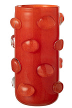 J-Line vaas Aruna - glas - rood - large - 32.5 cm hoog