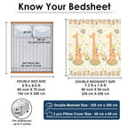 Tweepersoonslakenset voor kinderen - 180 TC microvezel - Babydierenprint, 2 kussenslopen