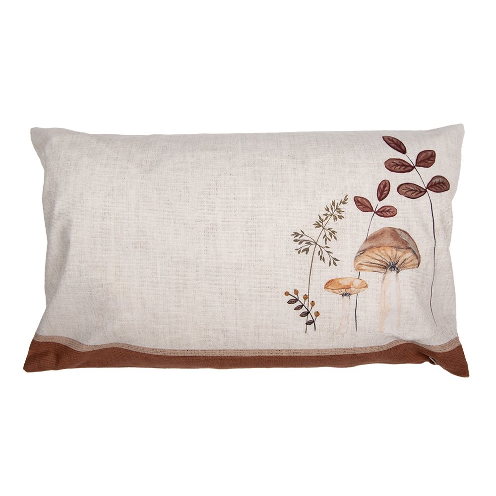 Kussenhoes 30x50 cm Beige Polyester Paddenstoelen Sierkussenhoes