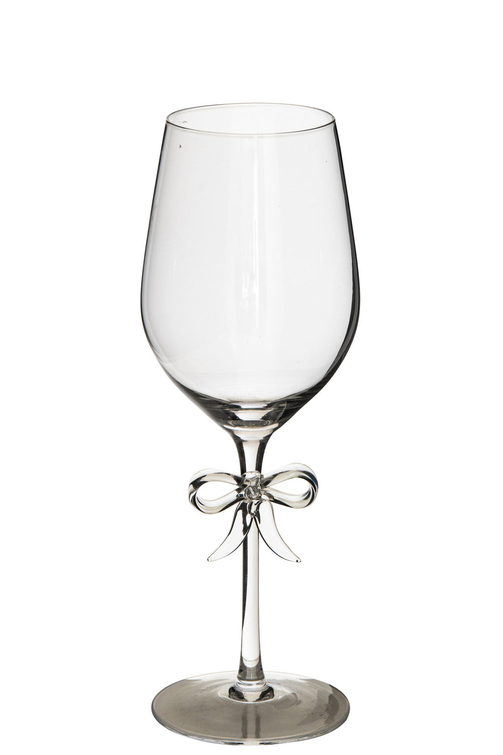 J-Line Wittewijnglas met strik - glas - transparant
