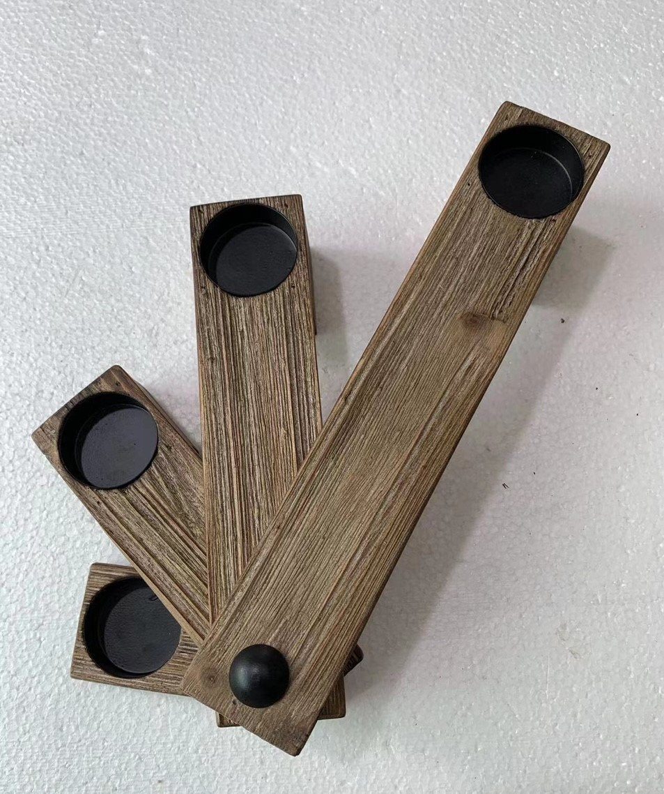 Houten kandelaar naturel