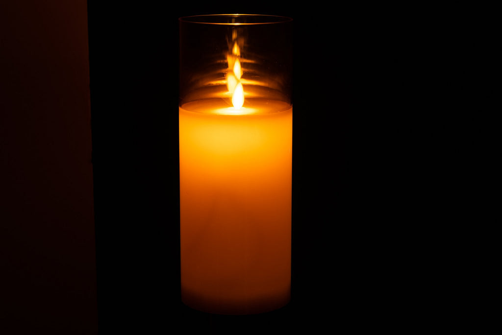 J-Line lamp blinkend - glas - goud - large - LED lichtjes