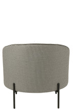 J-Line zetel Pied-De-Poule - ijzer - zwart/wit