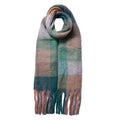 Wintersjaal Dames 36x210 cm Groen Roze Acryl Ruit Sjaal