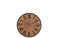J-Line klok Nue - mdf/ijzer - naturel - small - Ø 40 cm