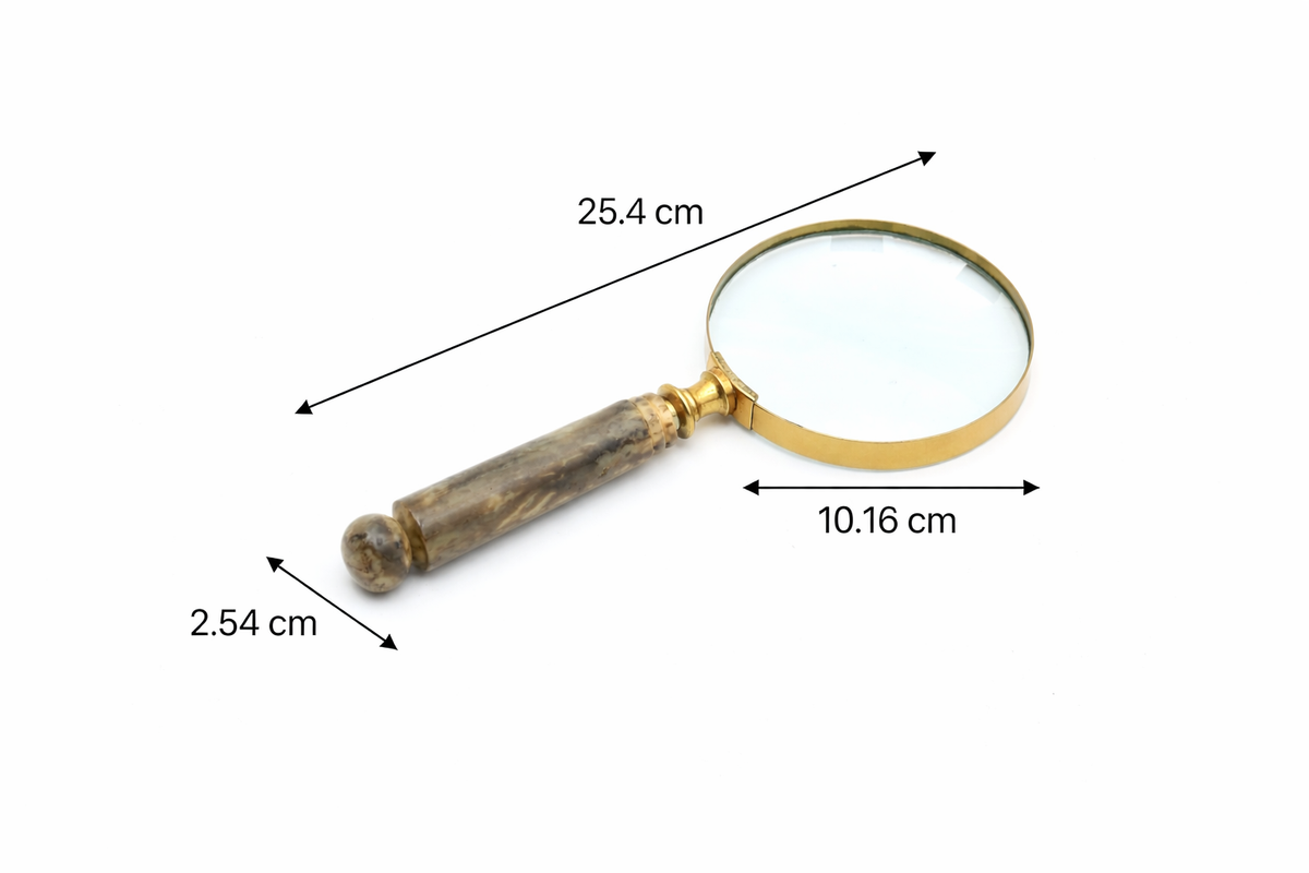 Klassiek - Vergrootglas - Bruin handvat - Goudkleurige afwerking