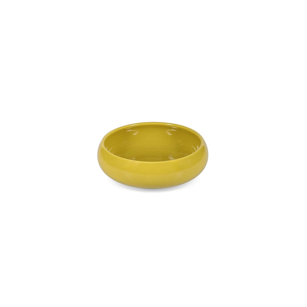 Kom 16xH5,5cm mosterdgeel Billie - Set van 2