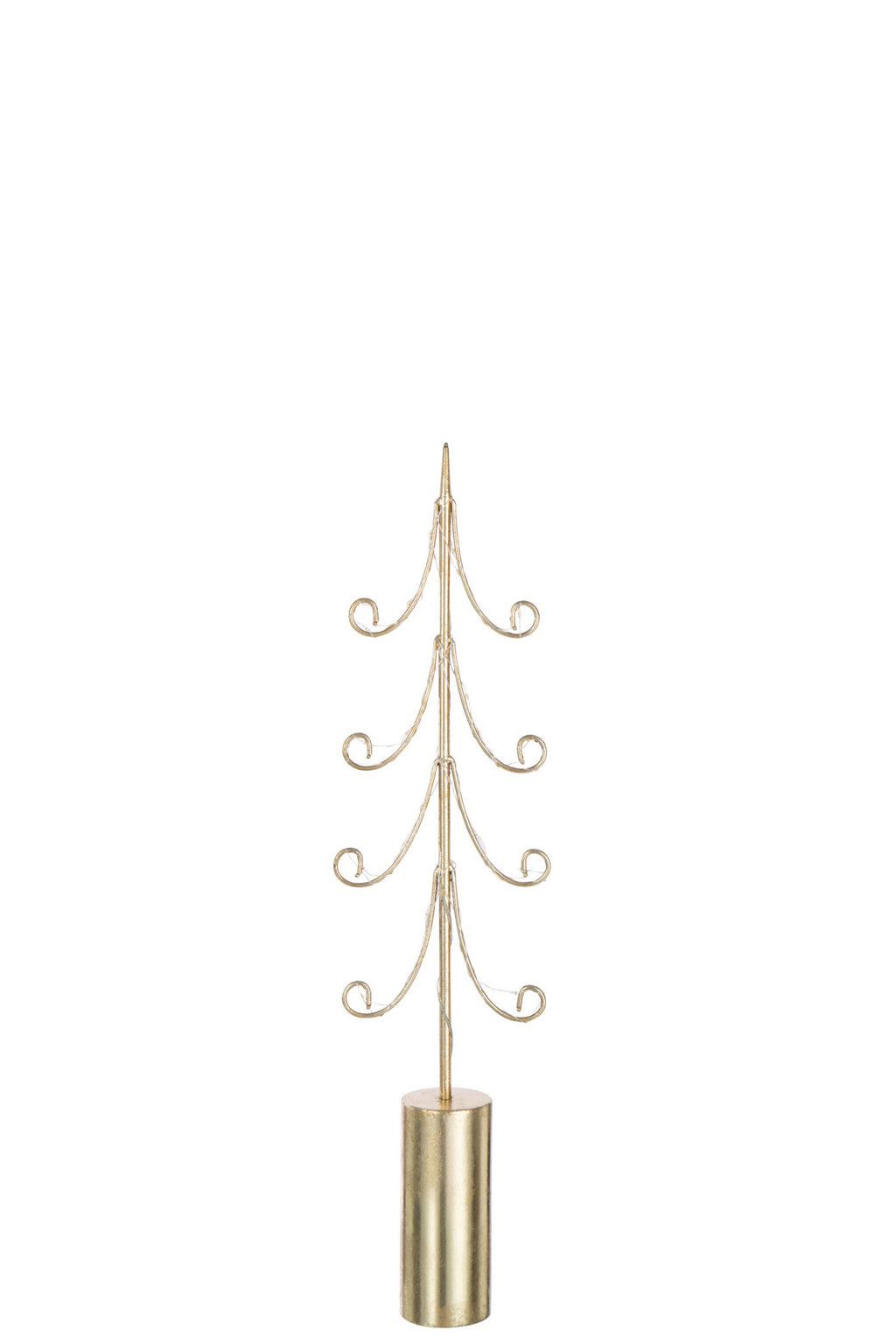 J-Line decoratie Boom - ijzer - goud - M - LED lichtjes