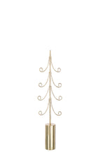 J-Line decoratie Boom - ijzer - goud - M - LED lichtjes