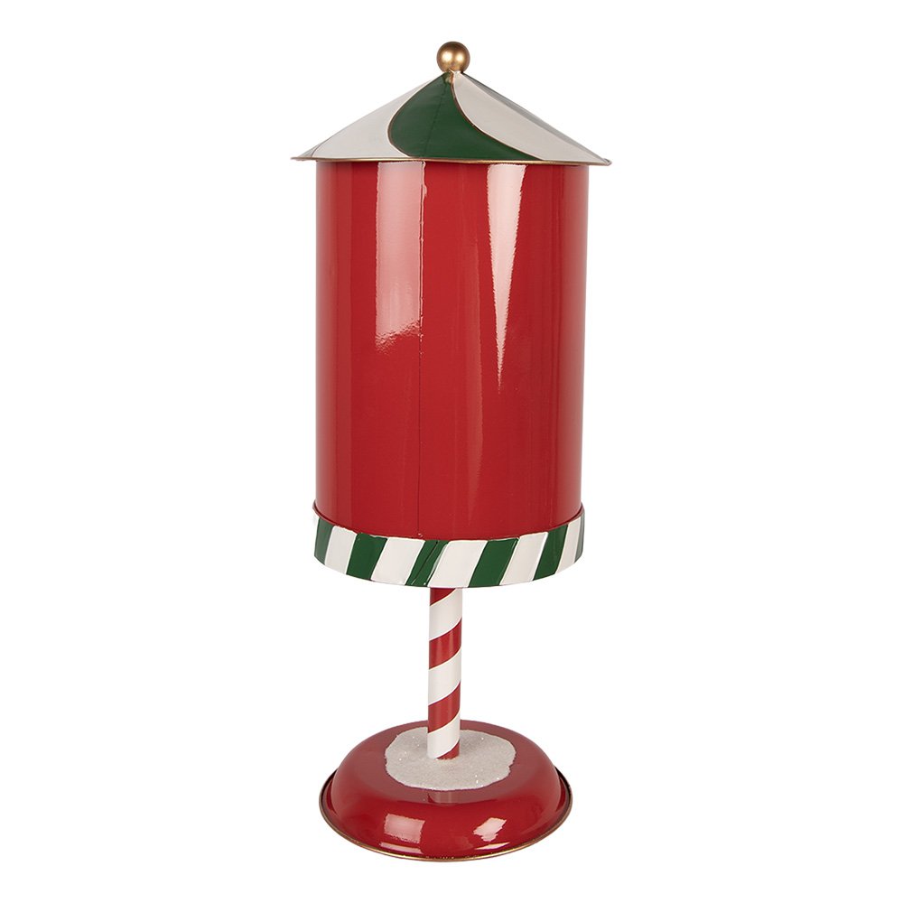 Kerstdecoratie Beeld Brievenbus Ø 24x58 cm Rood Metaal