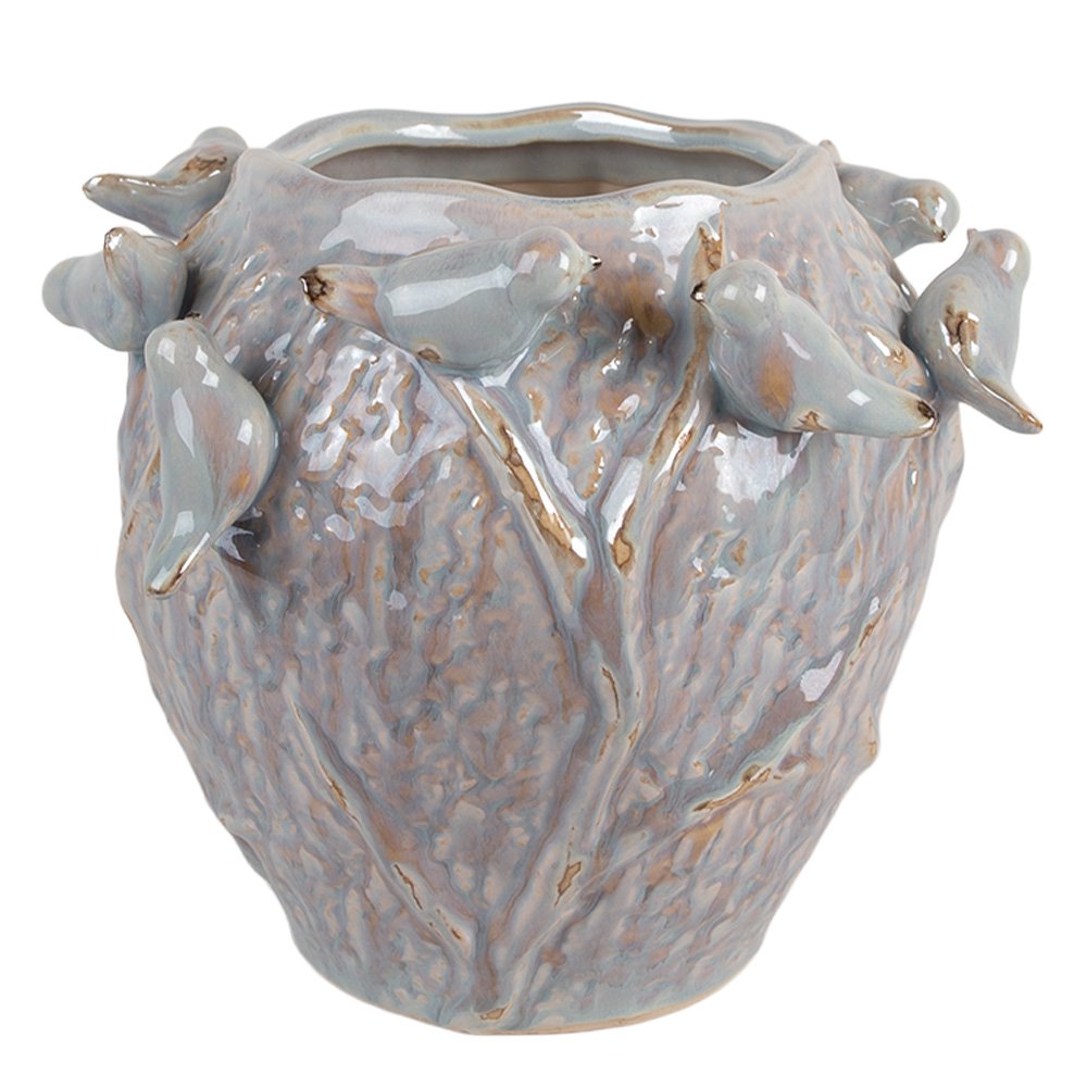 Bloempot Ø 25x20 cm Blauw Terracotta