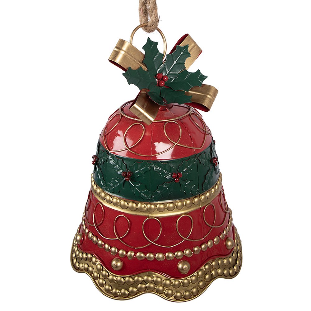 Kerstdecoratie Beeld Bel Ø 24x31 cm Rood Metaal
