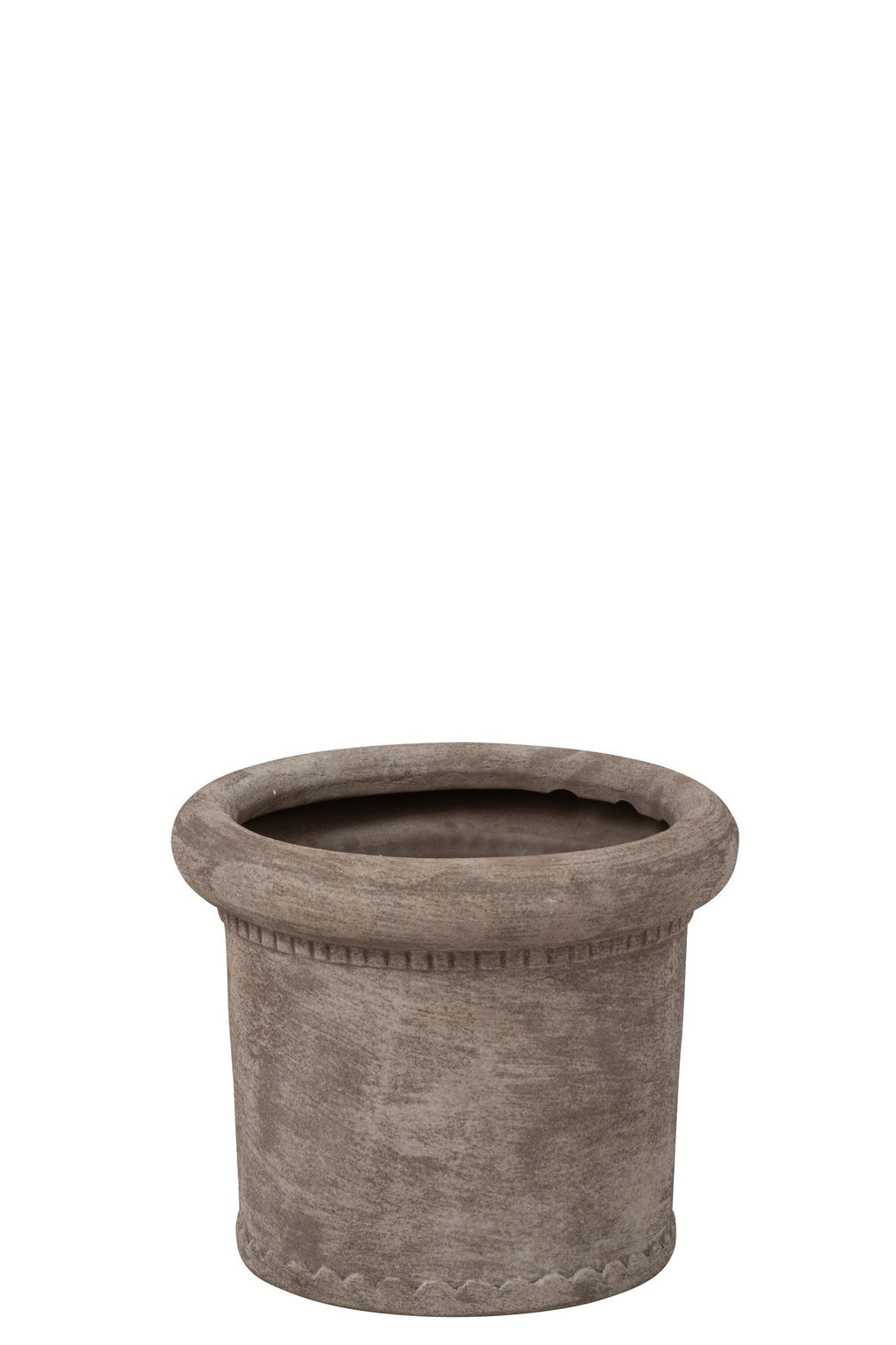 J-Line Bloempot - steengoed - greige - medium