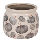 Bloempot Ø 16x13 cm Beige Grijs Keramiek Pompoen