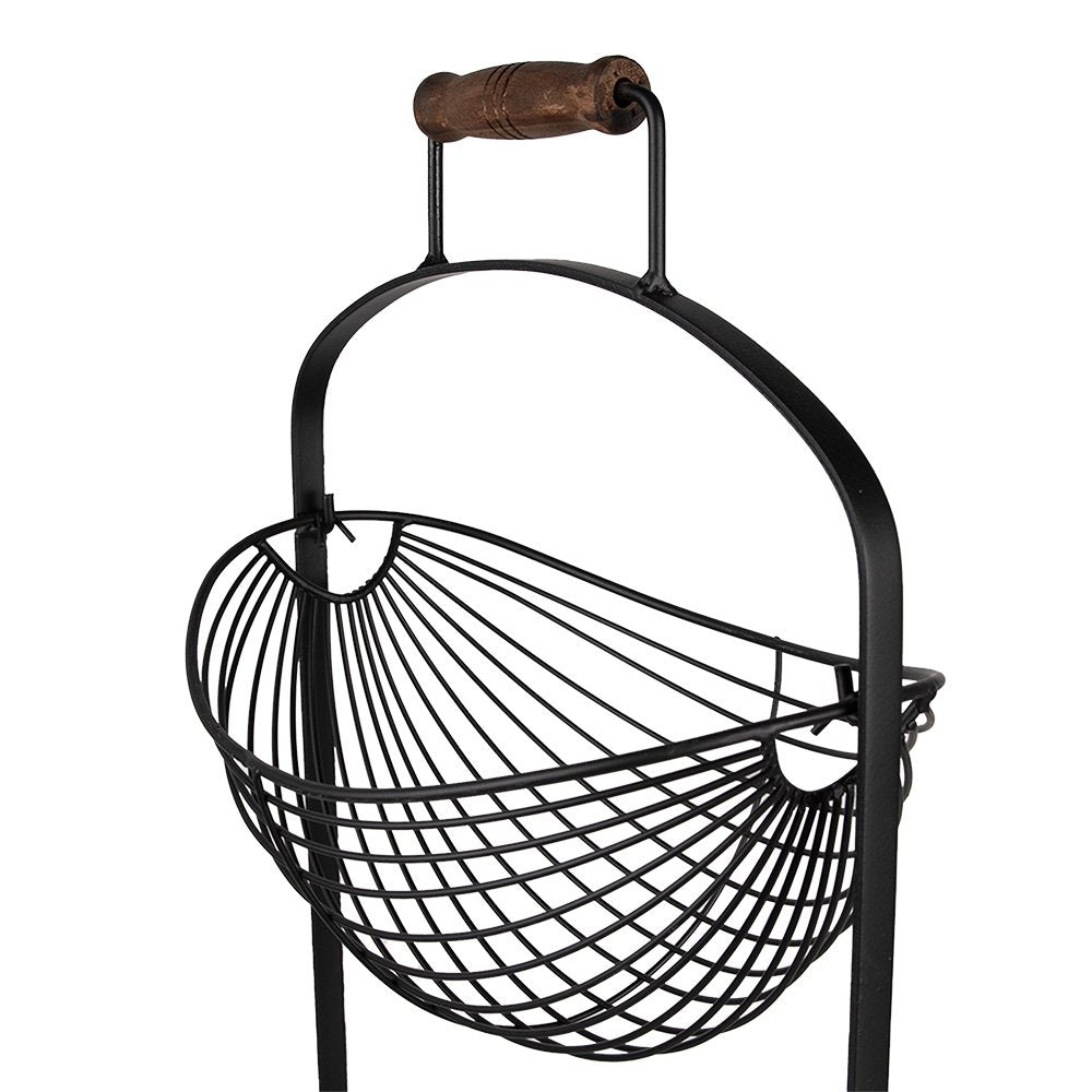 Mandenrek 27x19x57 cm Zwart IJzer Mandje