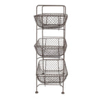 Mandenrek 35x26x71 cm Bruin Metaal Opbergrek
