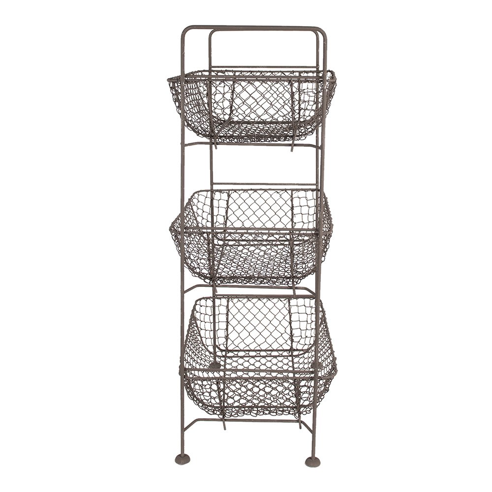 Mandenrek 35x26x71 cm Bruin Metaal Opbergrek