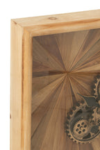 J-Line wandklok Vierkant - hout - naturel - S