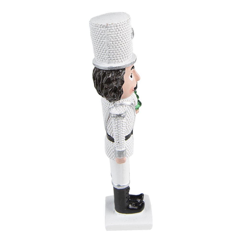 Beeld Notenkraker 19 cm Wit Kunststof Kerstdecoratie