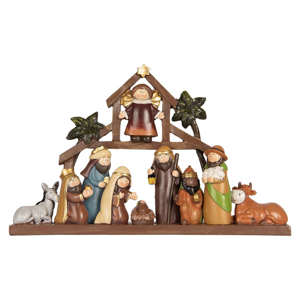 Kerstdecoratie Beeld Kerstgroep 32x5x20 cm Bruin Kunststof
