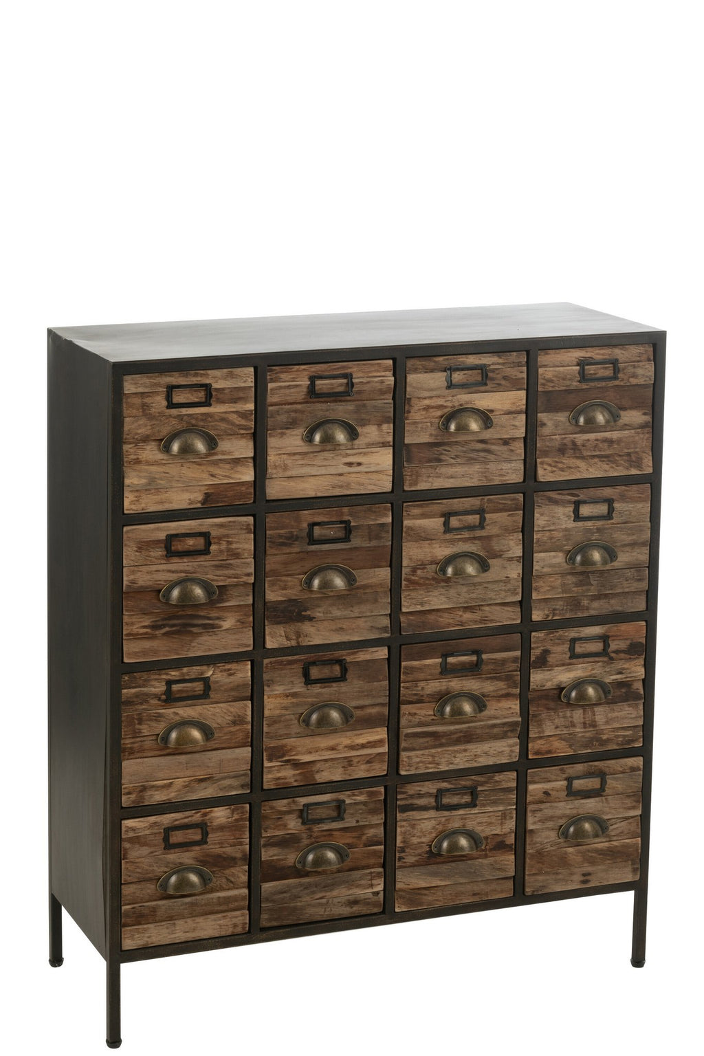 J-Line Kast 16 Schuiven Hout/Metaal Bruin
