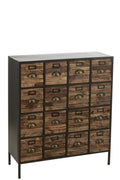 J-Line Kast 16 Schuiven Hout/Metaal Bruin