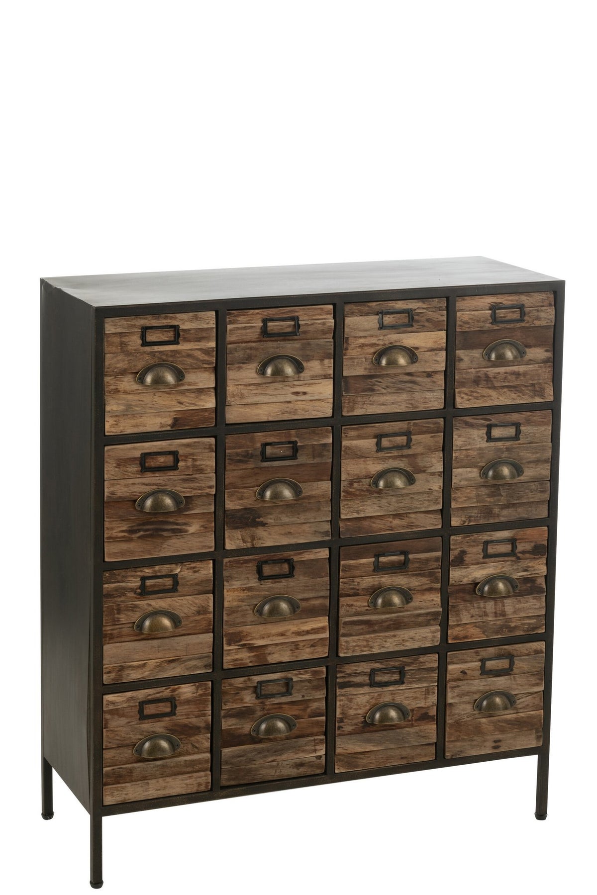 J-Line Kast 16 Schuiven Hout/Metaal Bruin