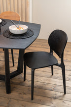 J-Line stoel Basic - kusntstof - zwart