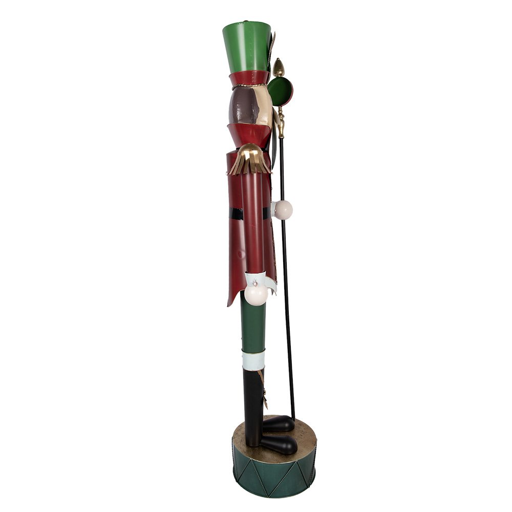 Kerstdecoratie Beeld Notenkraker 60x41x207 cm Rood Groen Metaal