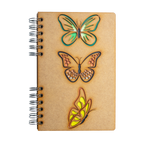 Duurzaam Houten Notitieboek – Komoni – Butterflies – Gerecycled papier
