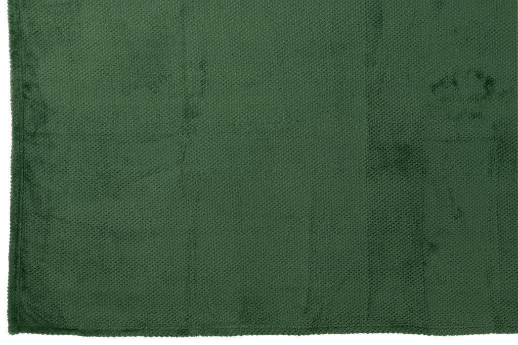 J-Line deken Snuggle - polyester - donkergroen