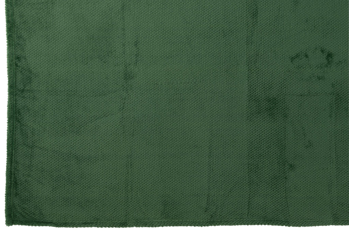 J-Line deken Snuggle - polyester - donkergroen