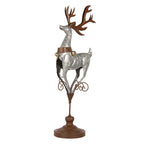 Decoratie Beeld Hert 24x24x68 cm Grijs Metaal