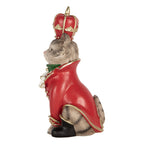 Kerstdecoratie Beeld Kat 8x11x21 cm Grijs Kunststof