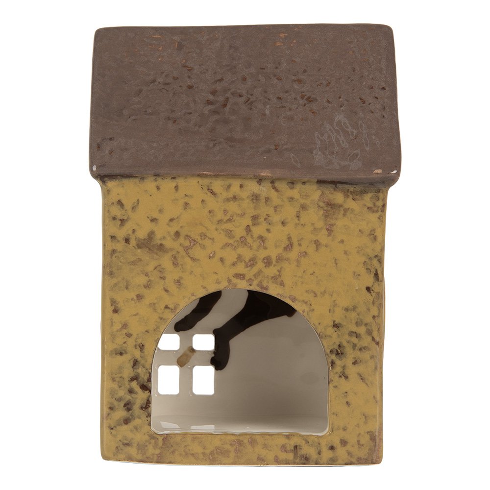 Waxinelichthouder Huis 10x7x14 cm Groen Keramiek